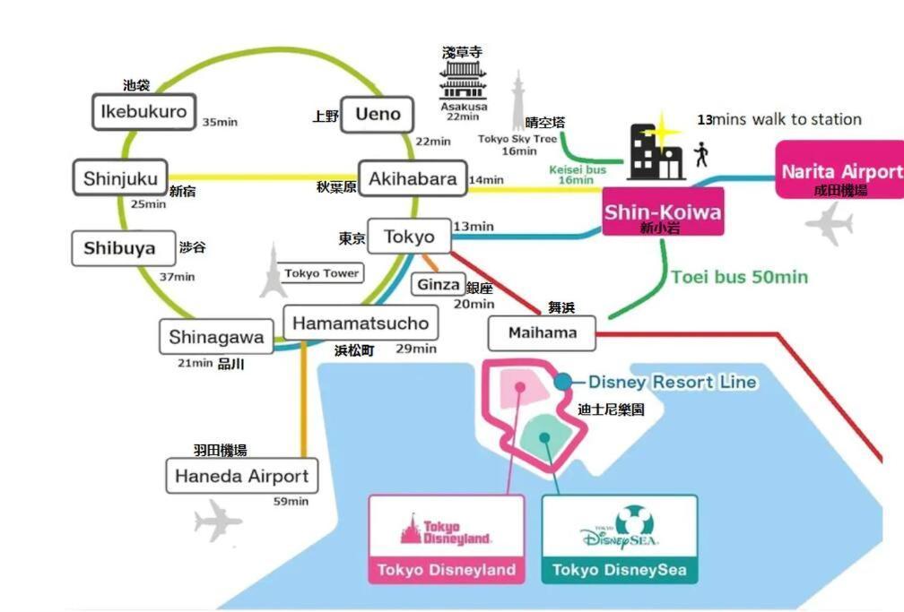 Shinkoiwa House At Jr Line.Easy To Airport&Disney. 東京都 エクステリア 写真
